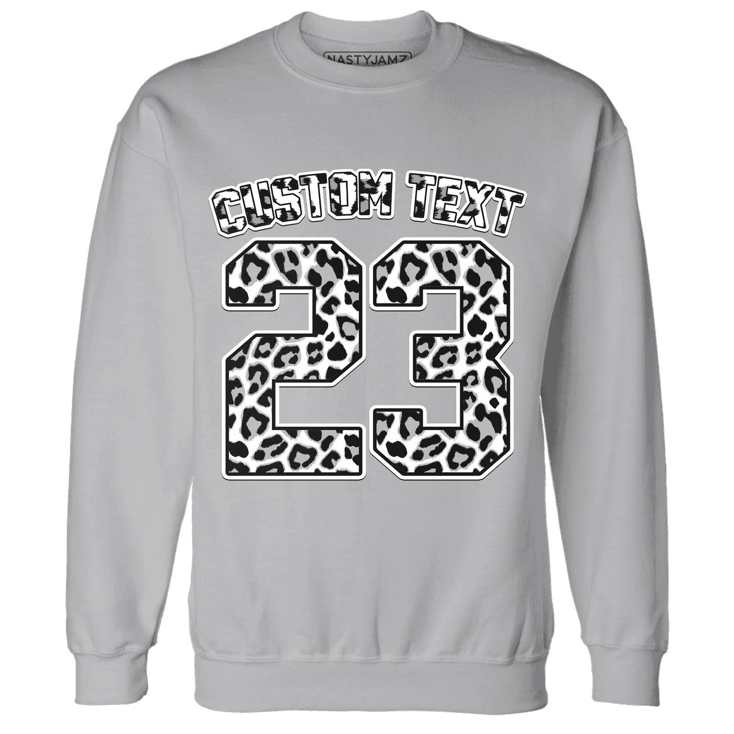 Wolf-Grey-1s-Sweatshirt-Match-Number-23-Leopard-Custom-Text