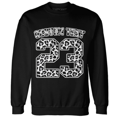 Cement-Grey-3s-Sweatshirt-Match-Number-23-Leopard-Custom-Text