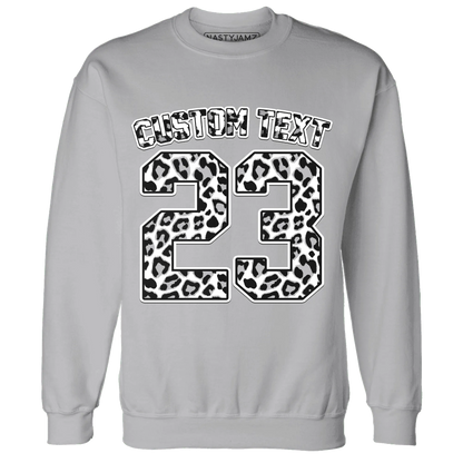 Cement-Grey-3s-Sweatshirt-Match-Number-23-Leopard-Custom-Text