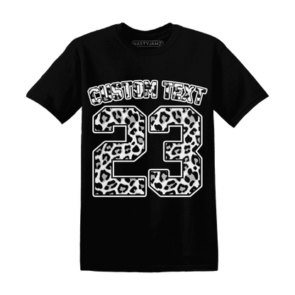 Cement-Grey-3s-T-Shirt-Match-Number-23-Leopard-Custom-Text
