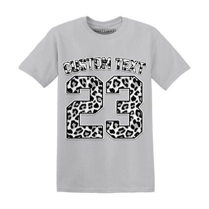 Cement-Grey-3s-T-Shirt-Match-Number-23-Leopard-Custom-Text
