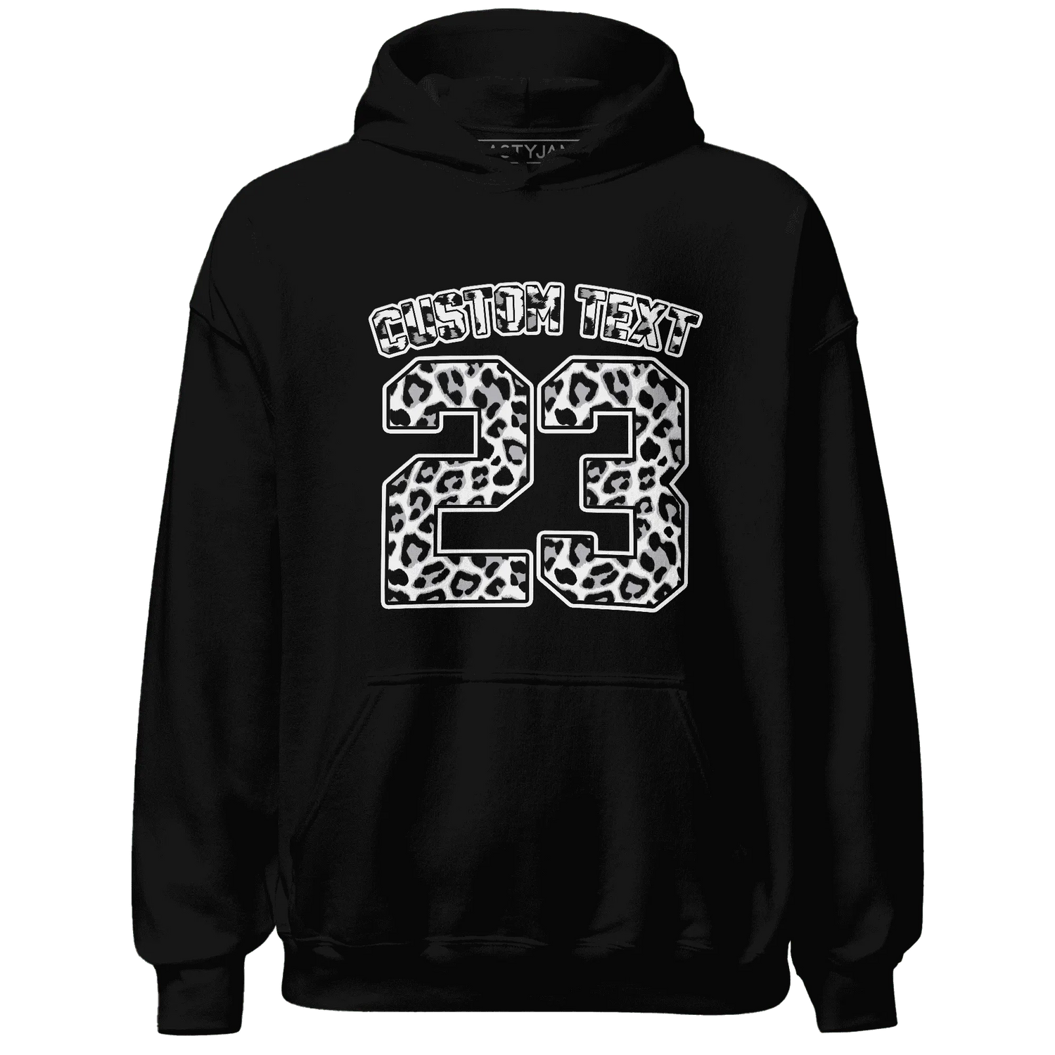 Cement-Grey-3s-Hoodie-Match-Number-23-Leopard-Custom-Text