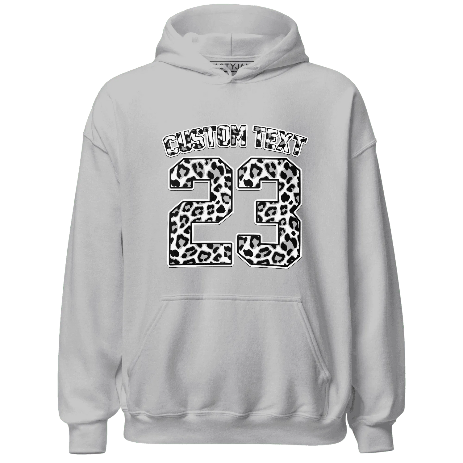 Cement-Grey-3s-Hoodie-Match-Number-23-Leopard-Custom-Text