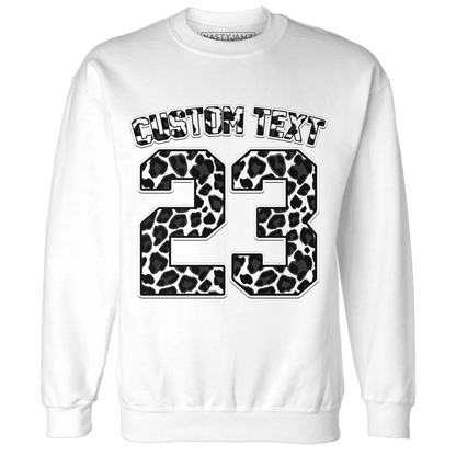 White-Thunder-4s-Sweatshirt-Match-Number-23-Leopard-Custom-Text