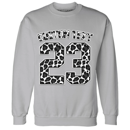 White-Thunder-4s-Sweatshirt-Match-Number-23-Leopard-Custom-Text