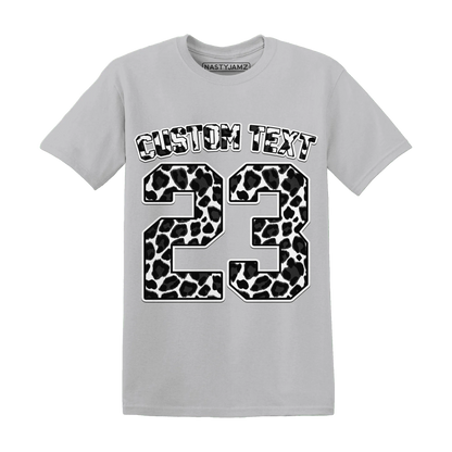 White-Thunder-4s-T-Shirt-Match-Number-23-Leopard-Custom-Text