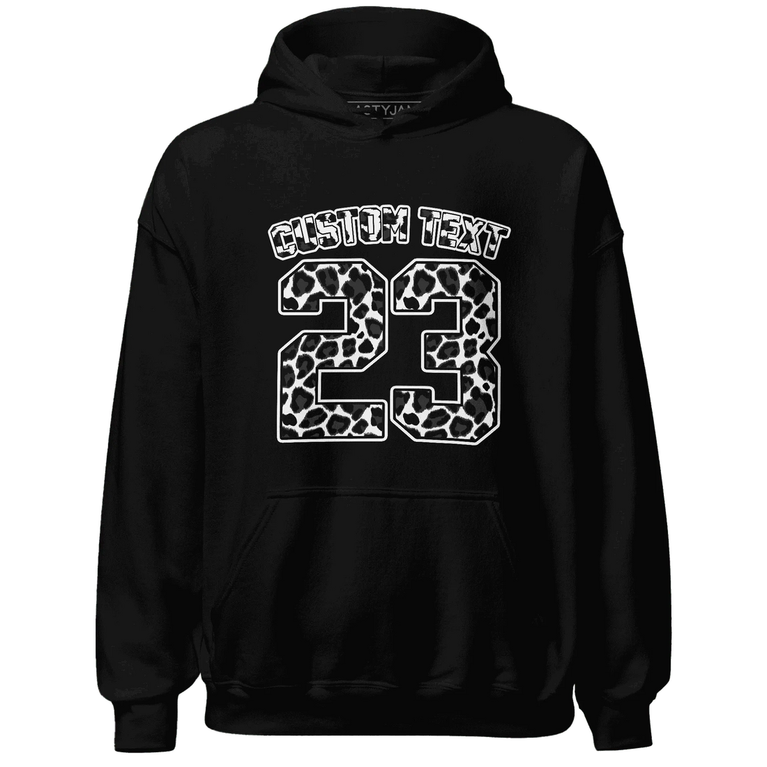 White-Thunder-4s-Hoodie-Match-Number-23-Leopard-Custom-Text