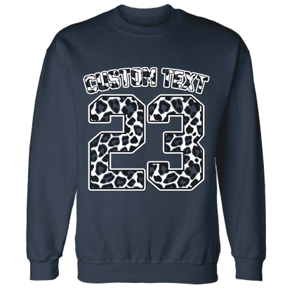 White-Navy-6s-Sweatshirt-Match-Number-23-Leopard-Custom-Text