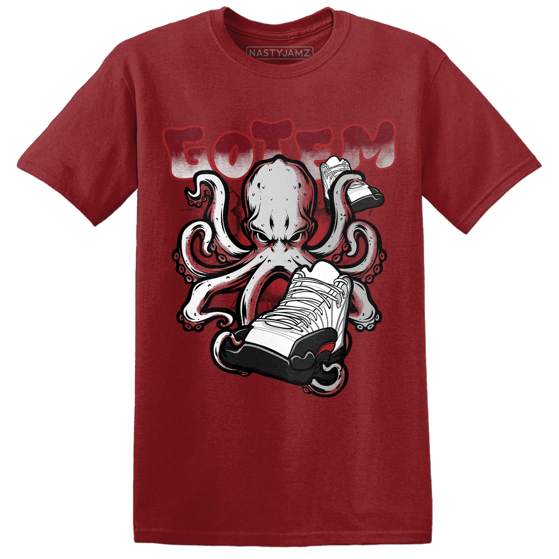 Retro Red Taxi 12s T Shirt Match Octopus Got Em - NastyJamz