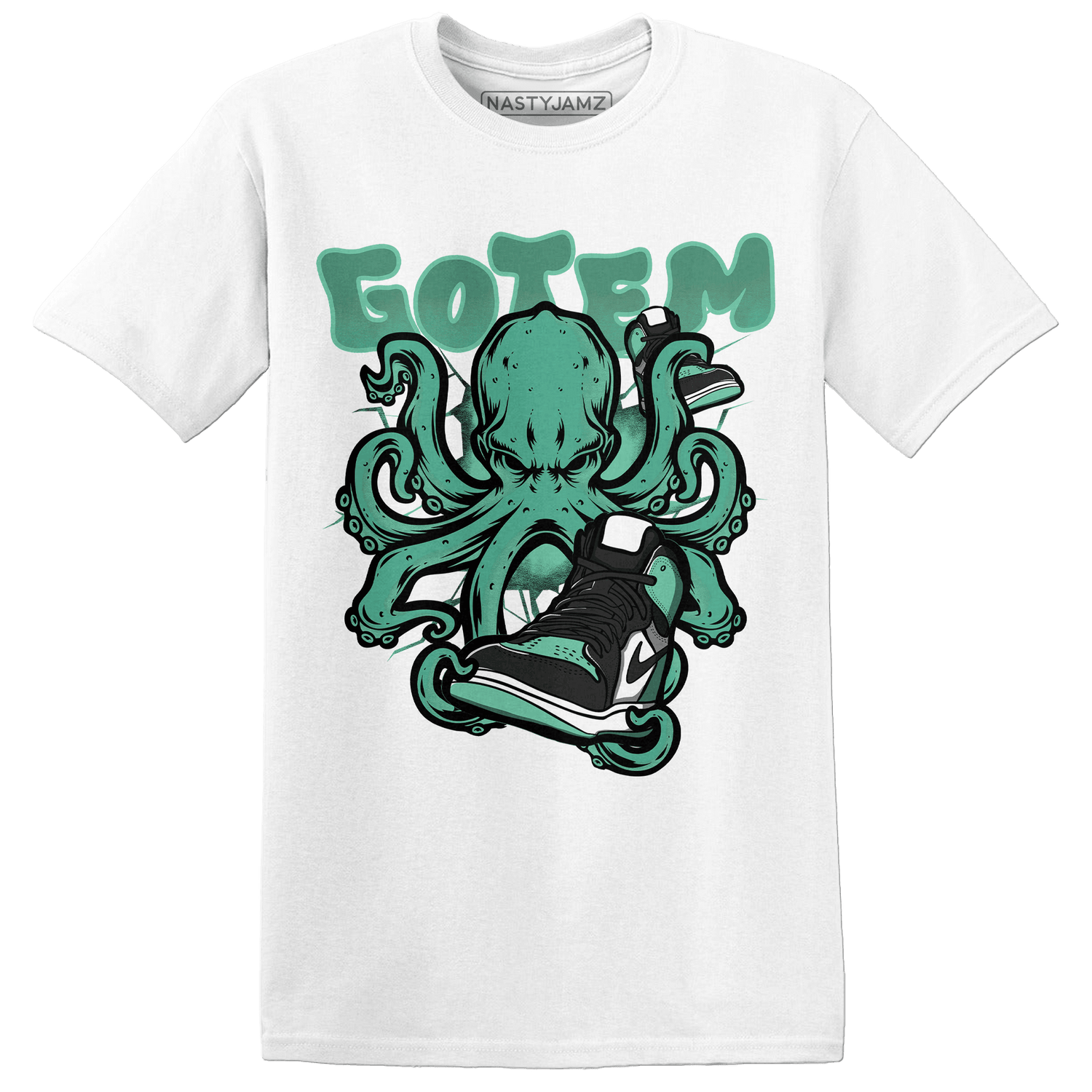 High OG Green Glow 1s T Shirt Match Octopus Got Em - NastyJamz