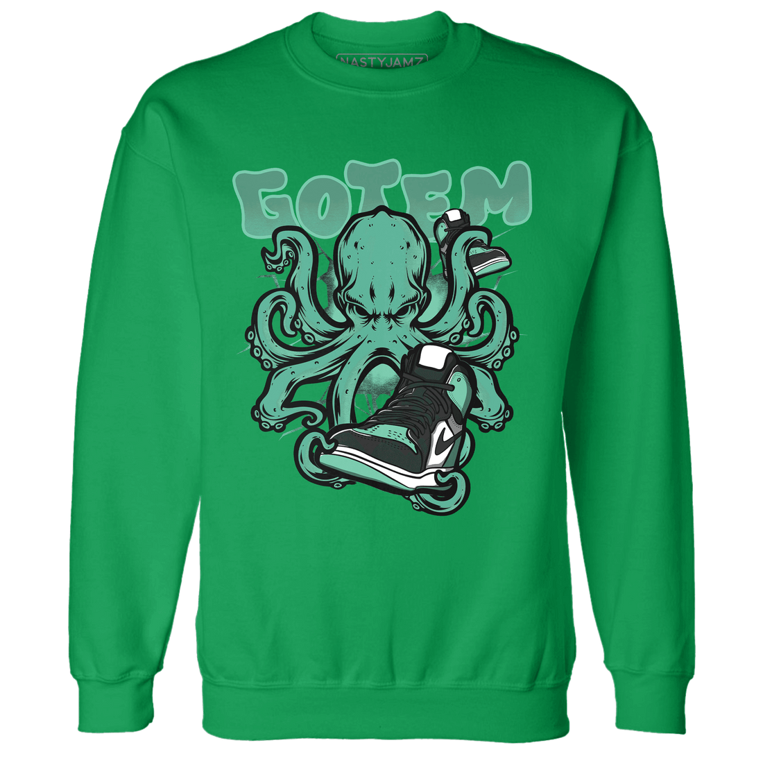 High OG Green Glow 1s Sweatshirt Match Octopus Got Em - NastyJamz