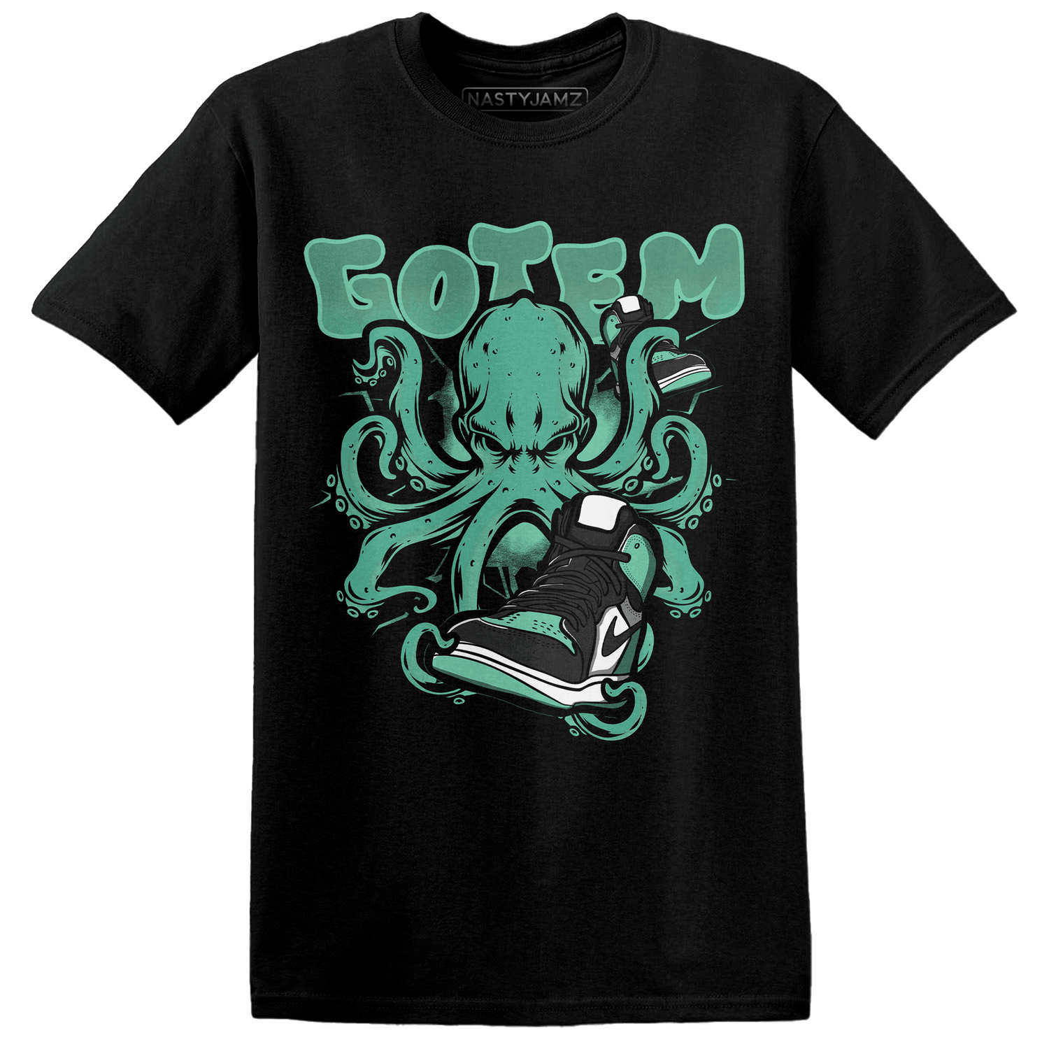 High OG Green Glow 1s T Shirt Match Octopus Got Em - NastyJamz