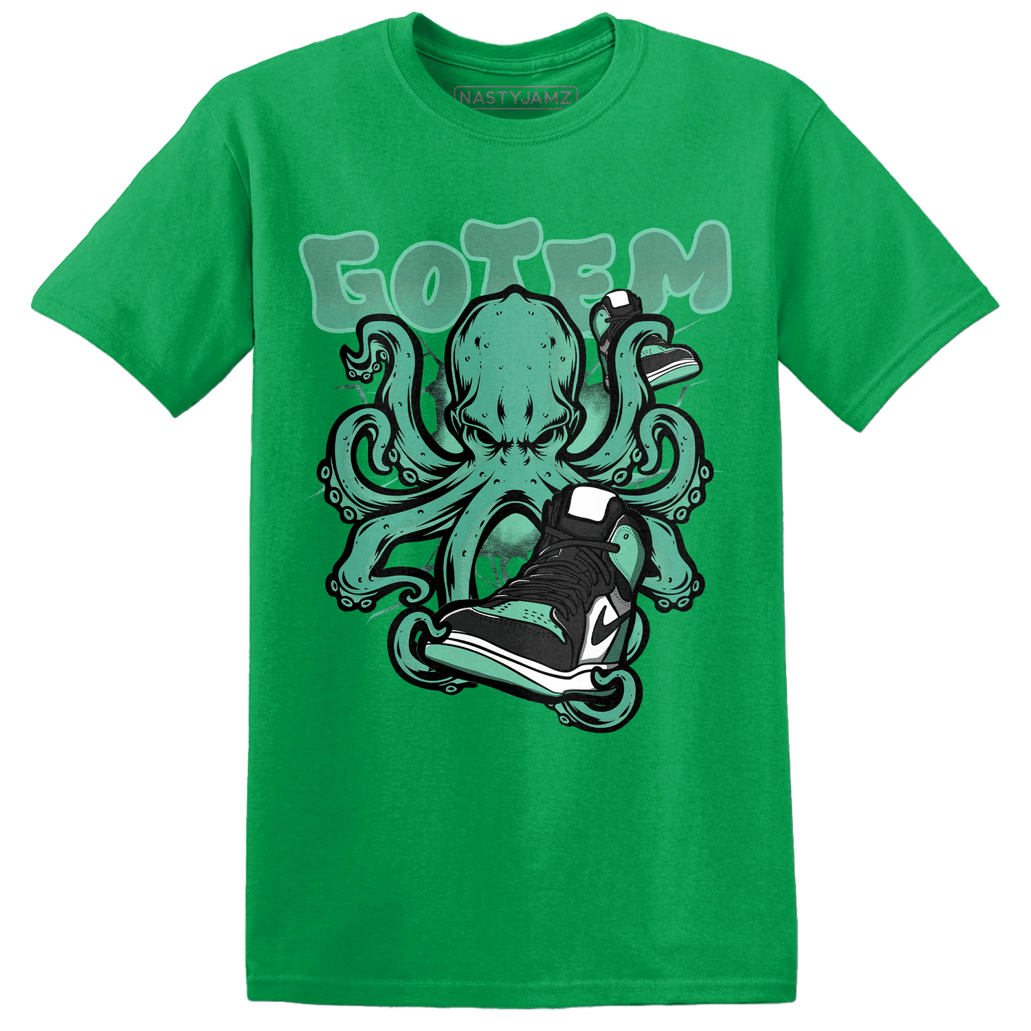 High OG Green Glow 1s T Shirt Match Octopus Got Em - NastyJamz