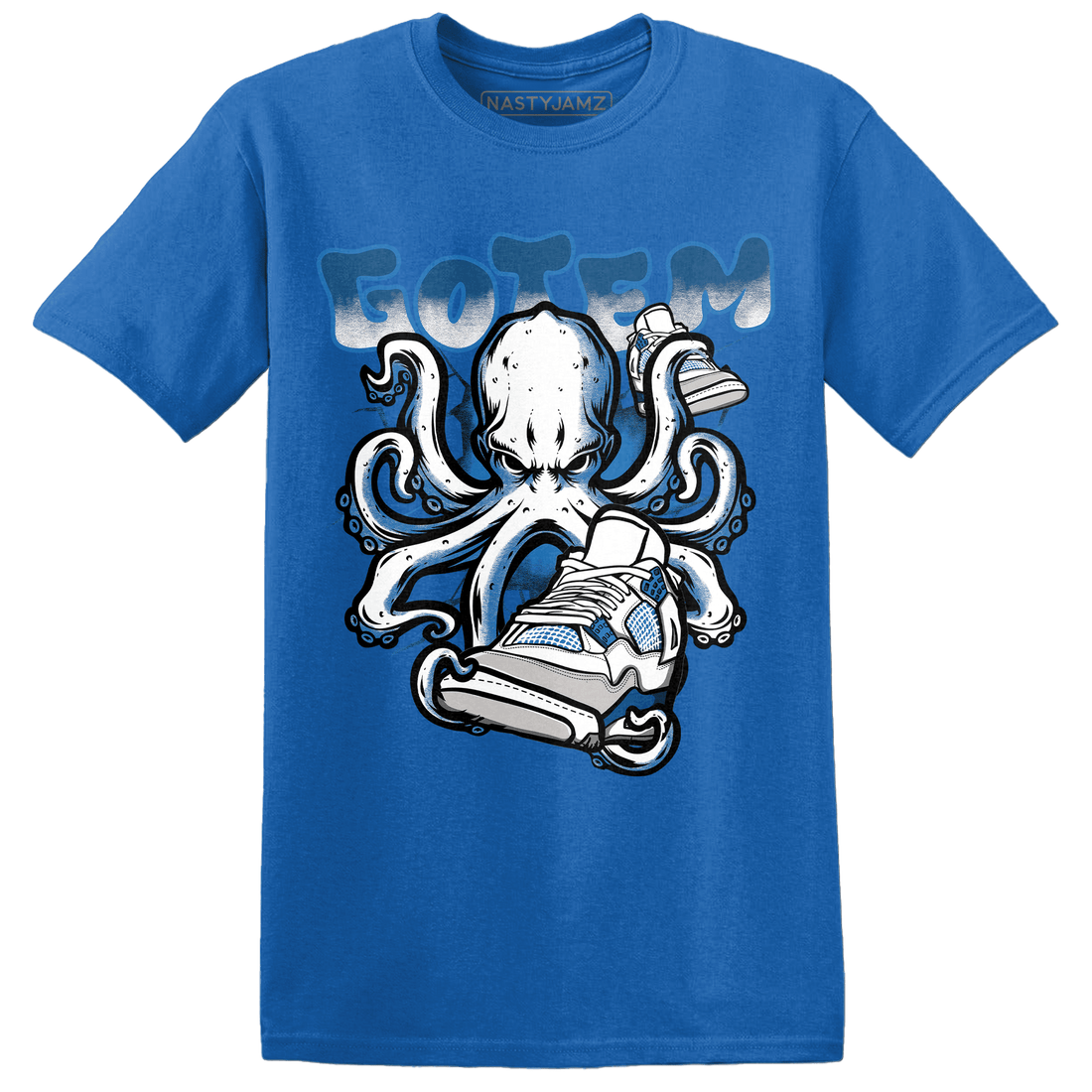 Industrial Blue 4s T Shirt Match Octopus Got Em - NastyJamz