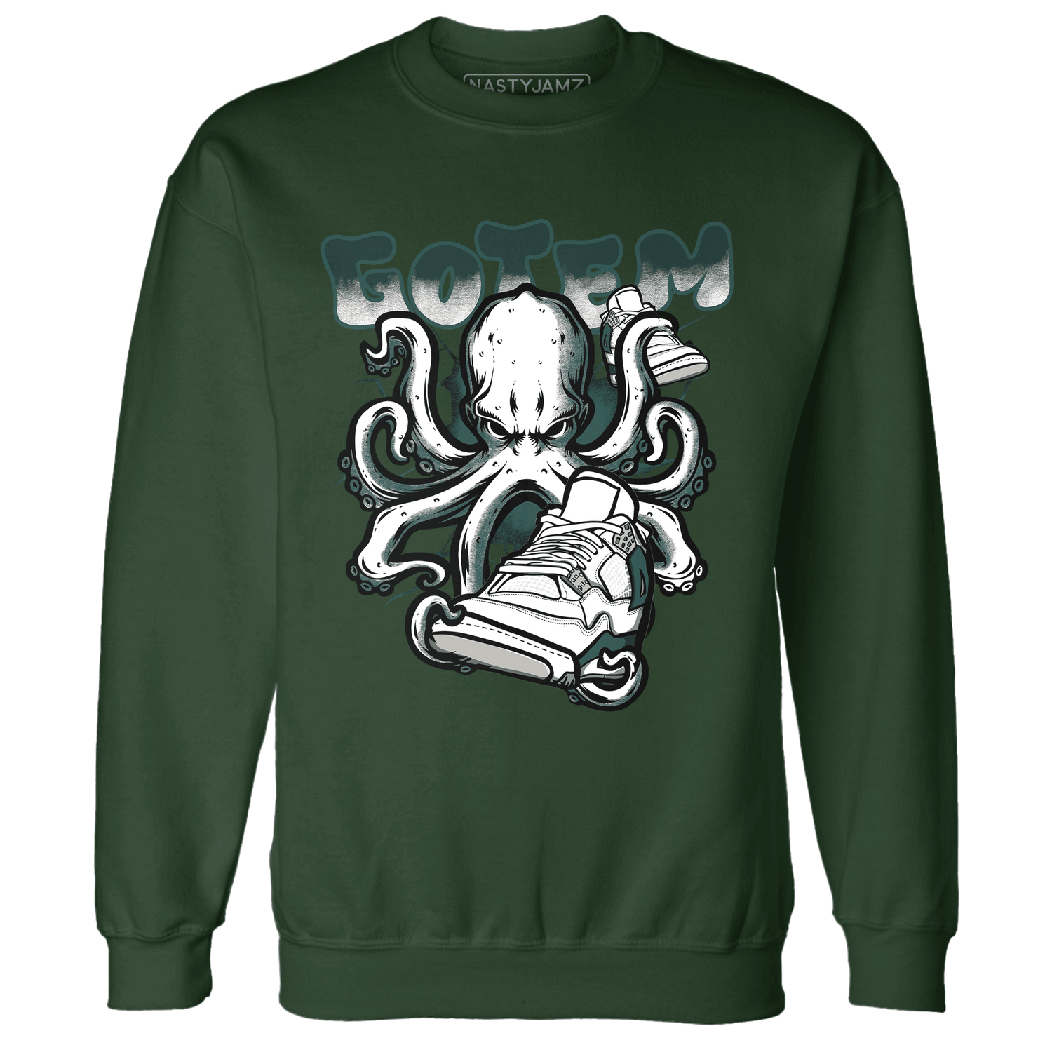 Oxidized Green 4s Sweatshirt Match Octopus Got Em - NastyJamz