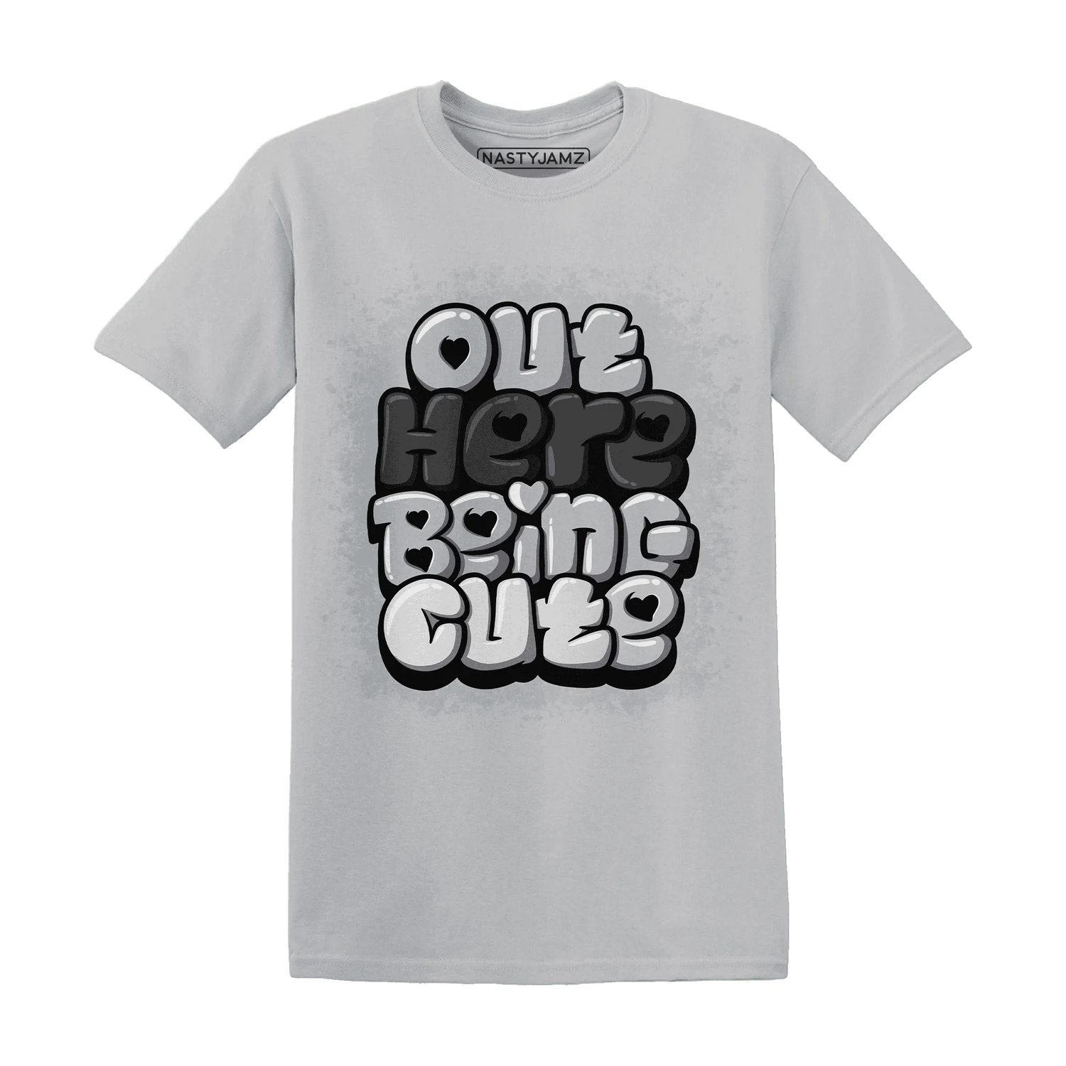 Wolf-Grey-12s-NastyJamz-T-Shirt-Match-Out-Here-Being-Cute