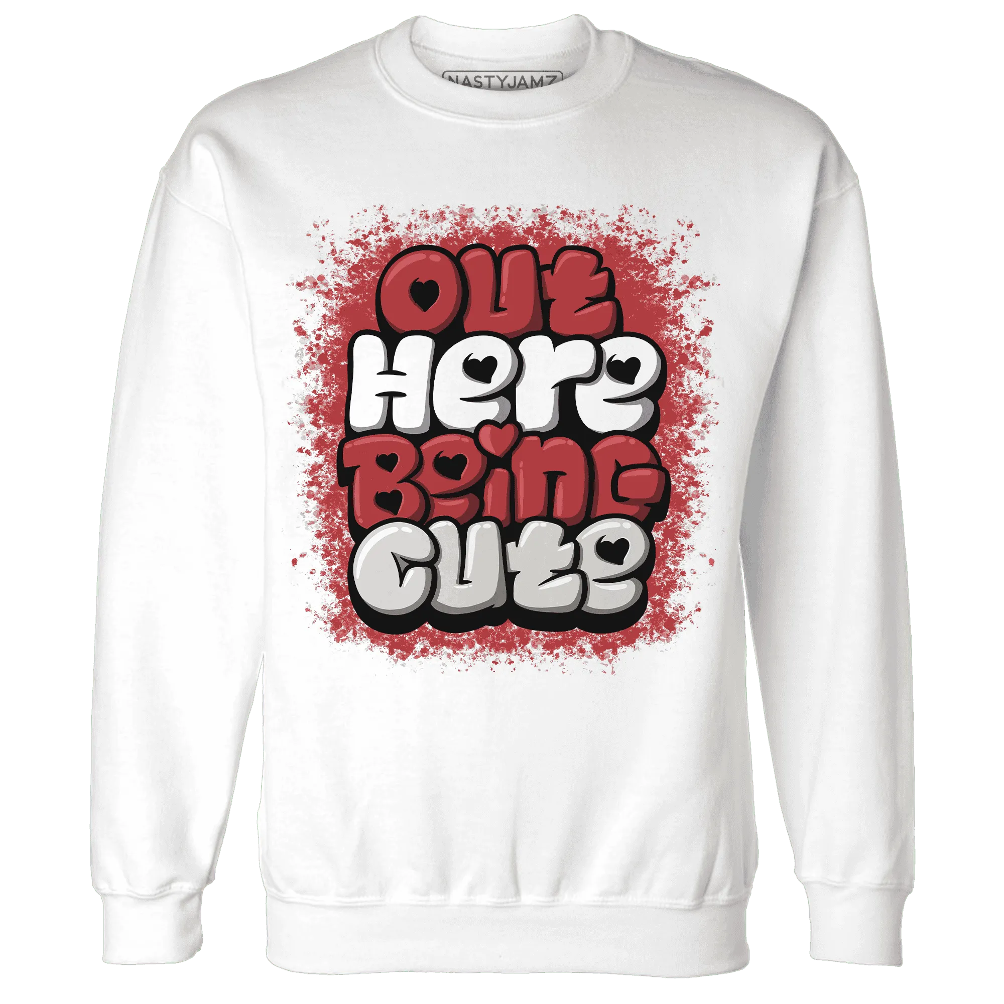Black-Toe-Reimagined-Red-White-1s-NastyJamz-Sweatshirt-Match-Out-Here-Being-Cute