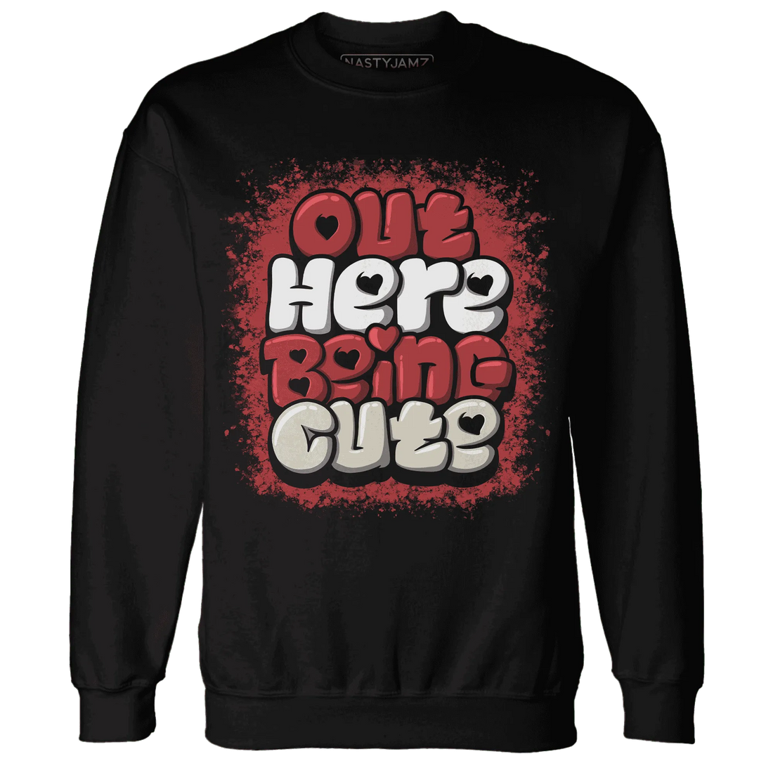 Black-Toe-Reimagined-Red-White-1s-NastyJamz-Sweatshirt-Match-Out-Here-Being-Cute