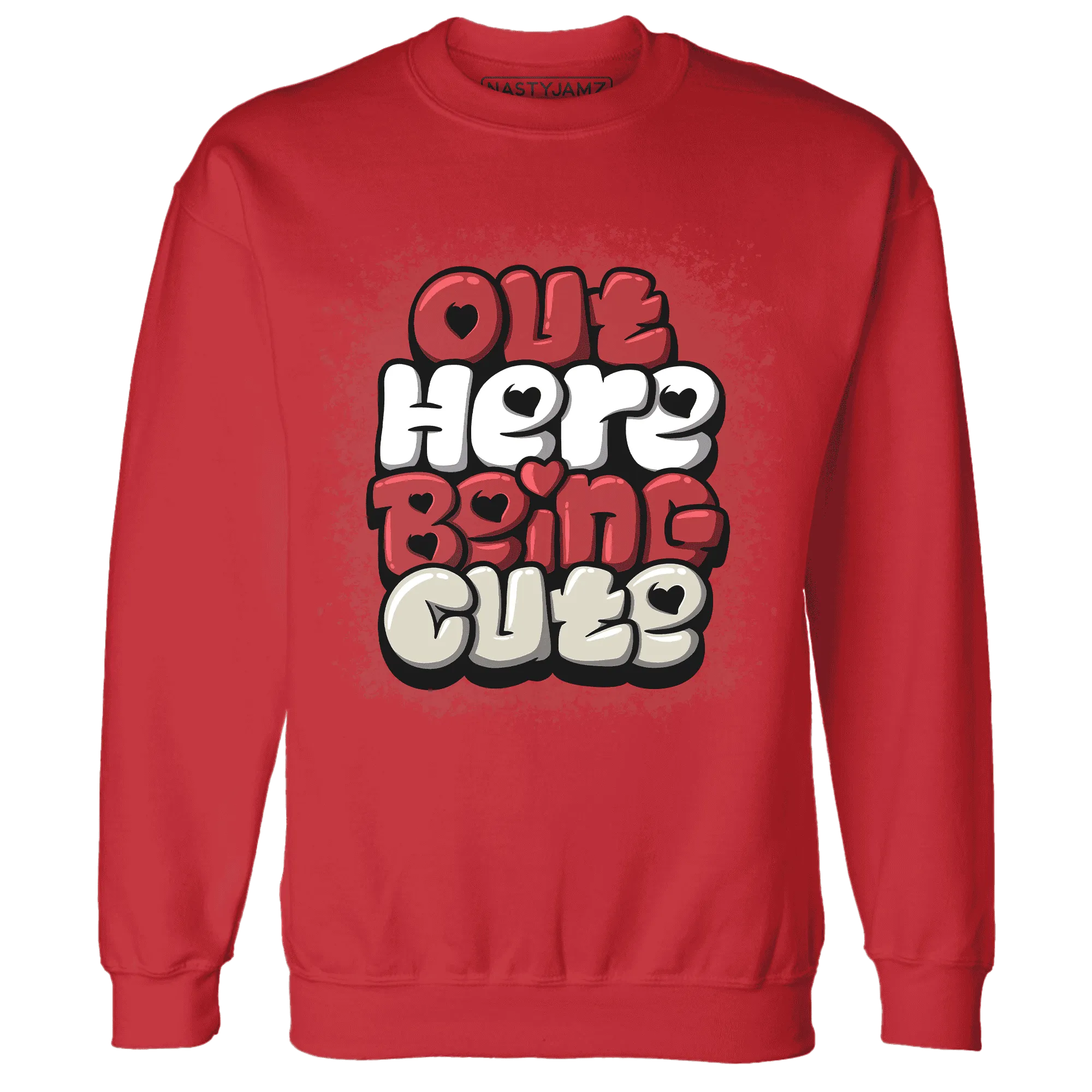 Black-Toe-Reimagined-Red-White-1s-NastyJamz-Sweatshirt-Match-Out-Here-Being-Cute