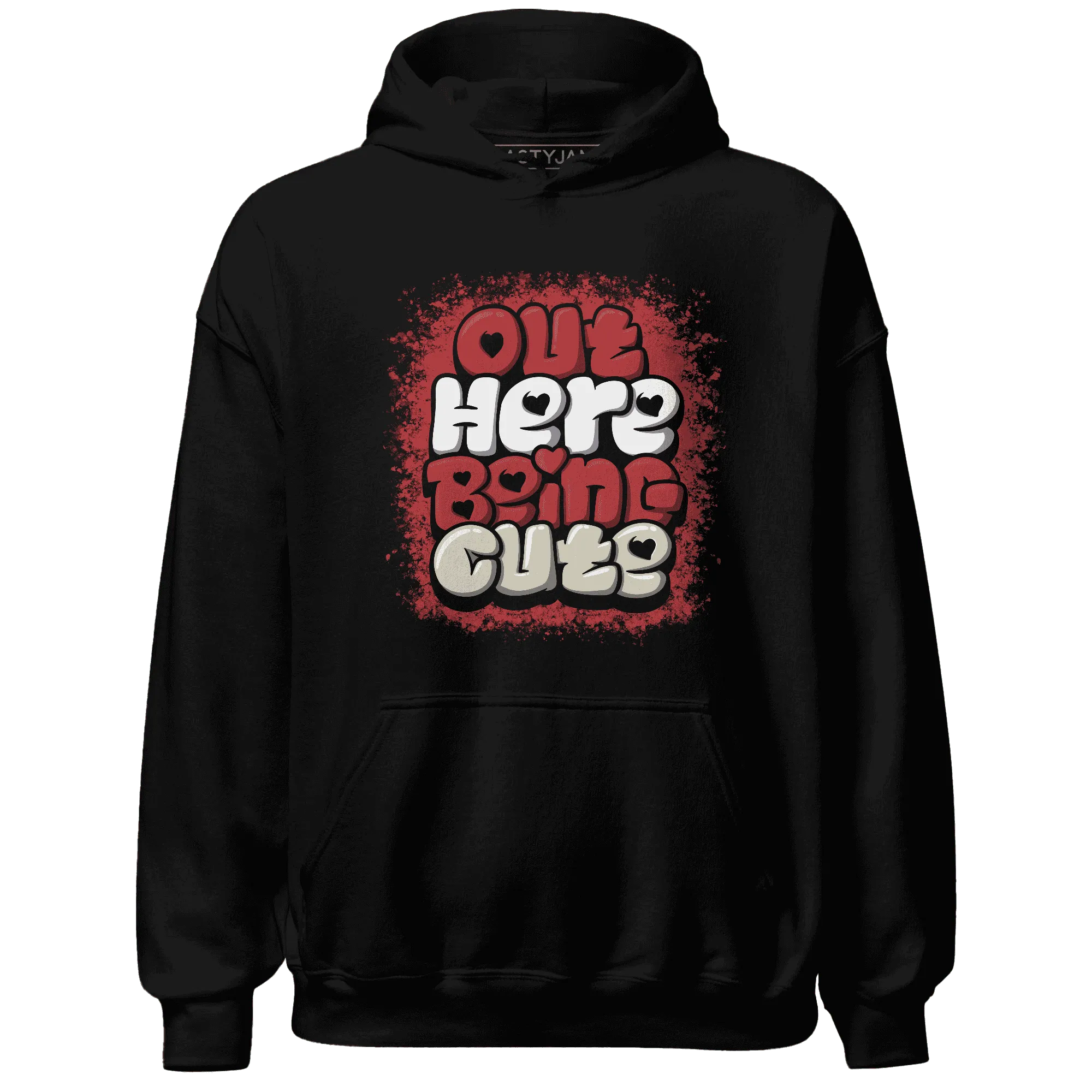 Black-Toe-Reimagined-Red-White-1s-NastyJamz-Hoodie-Match-Out-Here-Being-Cute