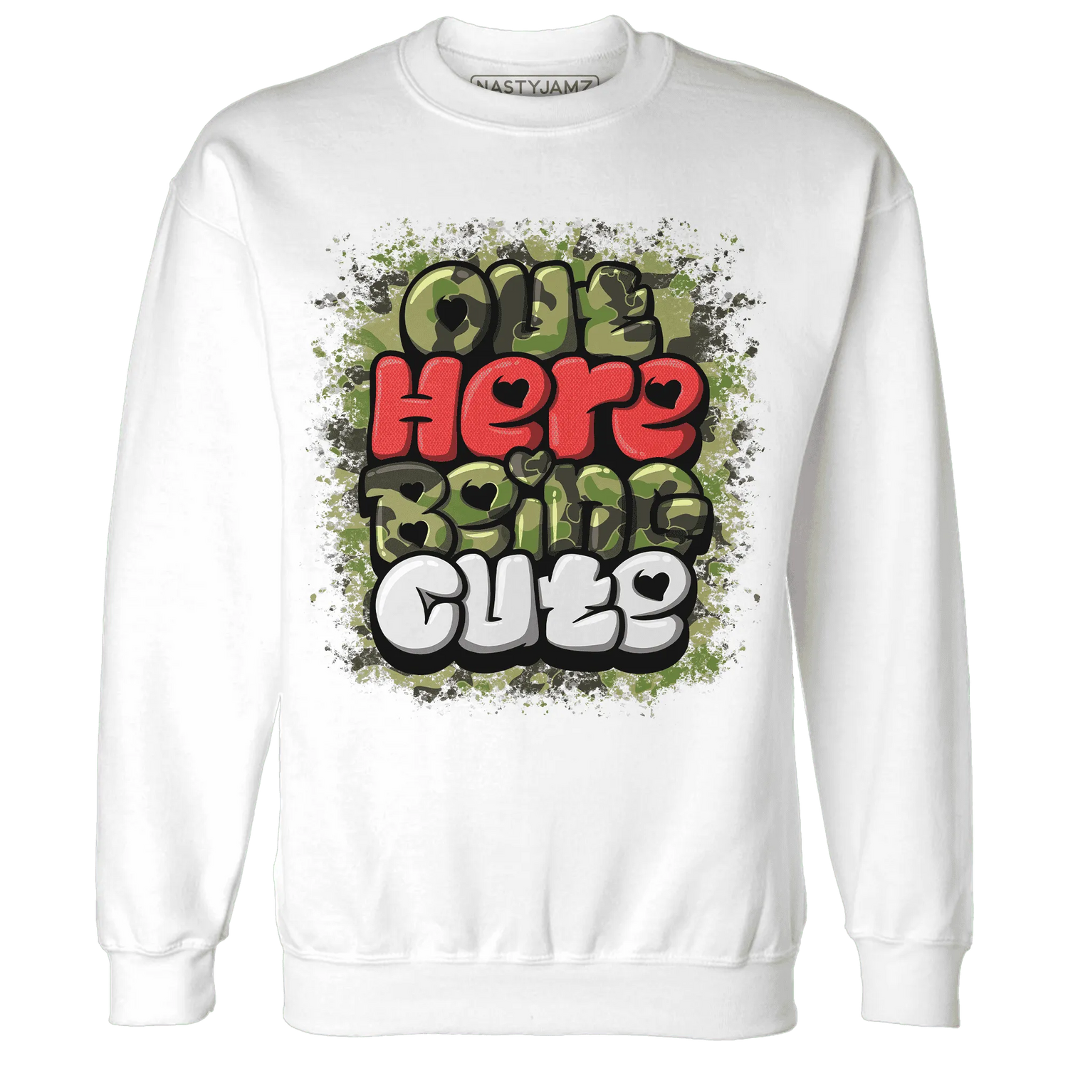 AM-90-Dark-Sage-Solar-Red-NastyJamz-Sweatshirt-Match-Out-Here-Being-Cute