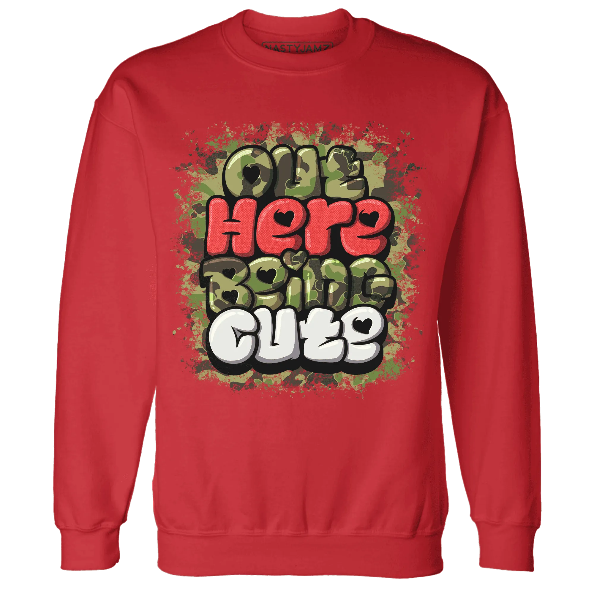 AM-90-Dark-Sage-Solar-Red-NastyJamz-Sweatshirt-Match-Out-Here-Being-Cute
