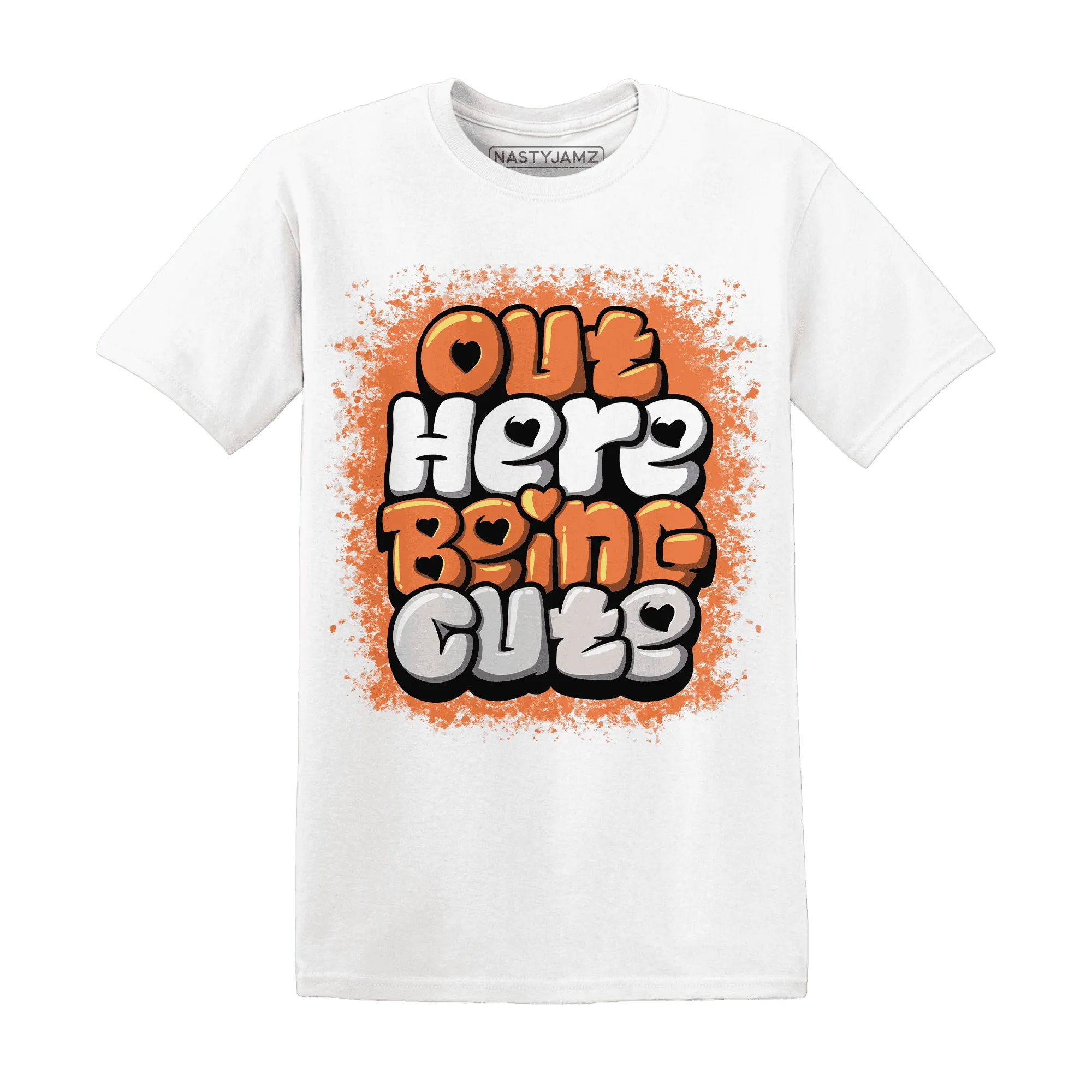 AM-TW-White-Orange-NastyJamz-T-Shirt-Match-Out-Here-Being-Cute