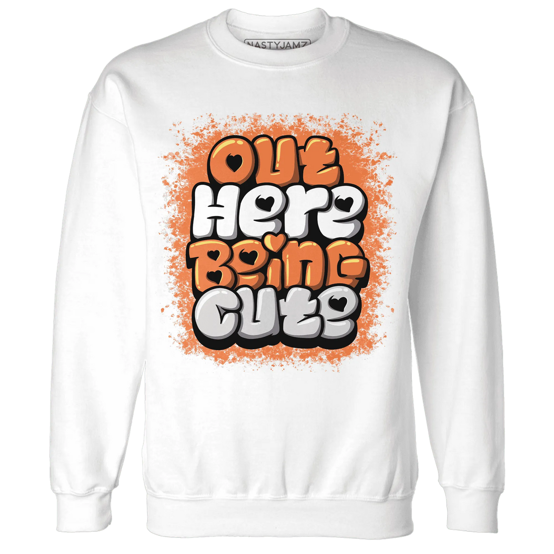 AM-TW-White-Orange-NastyJamz-Sweatshirt-Match-Out-Here-Being-Cute