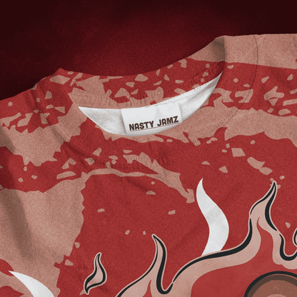 Dune Red 13s T Shirt Match BER Burn Fear 3D All-Over Print - NastyJamz