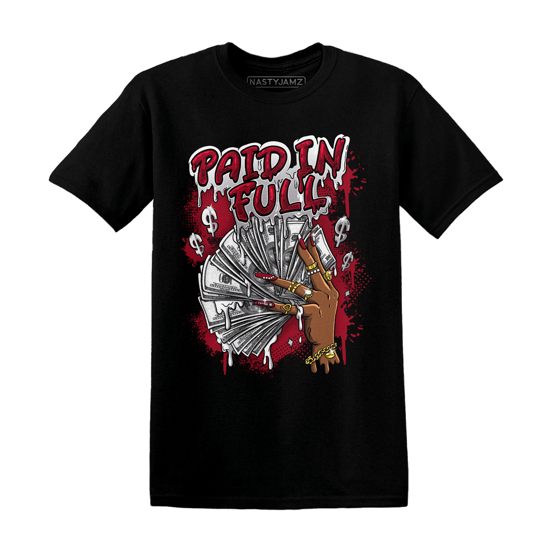 Retro Red Taxi 12s T Shirt Match Paid In Full - NastyJamz