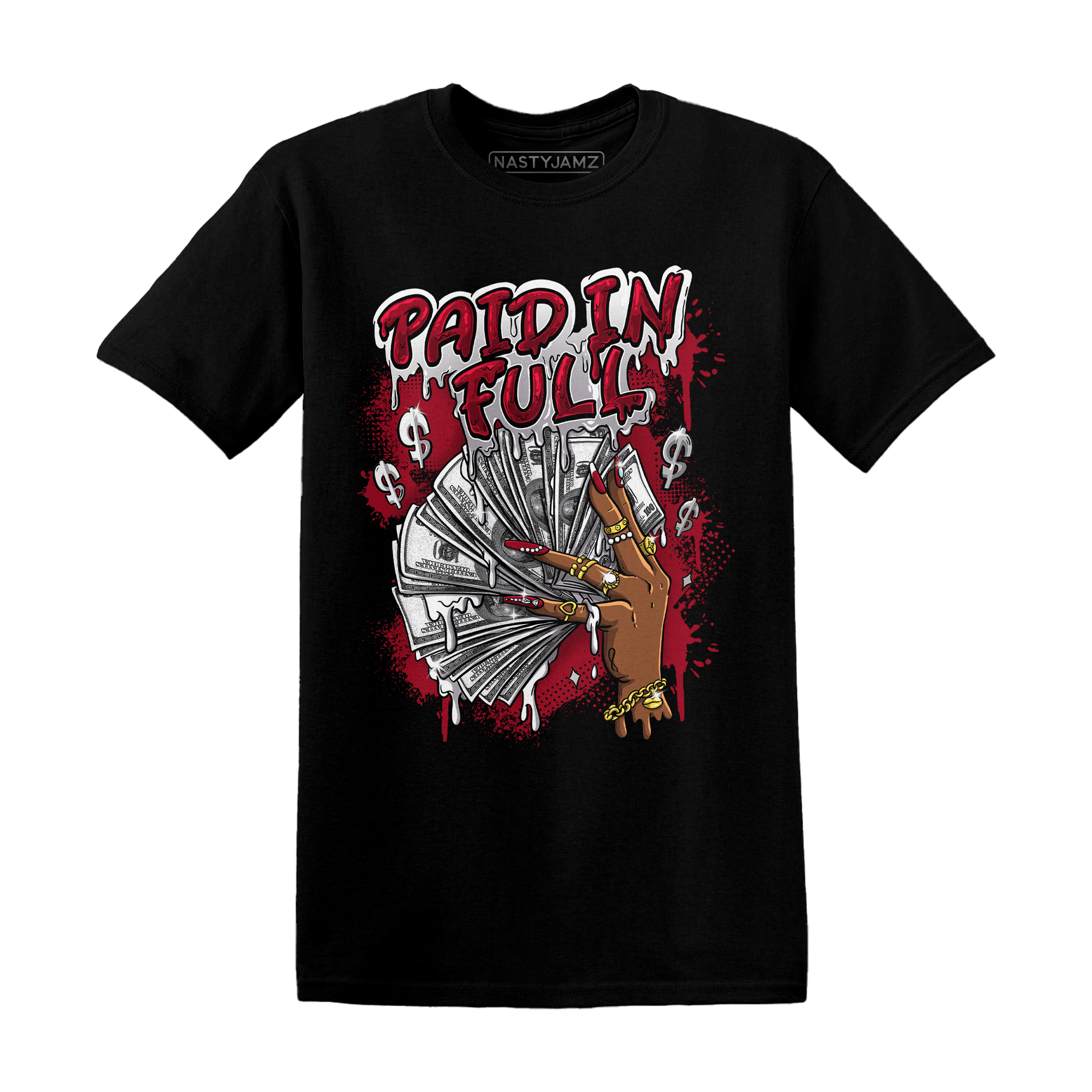 Retro Red Taxi 12s T Shirt Match Paid In Full - NastyJamz