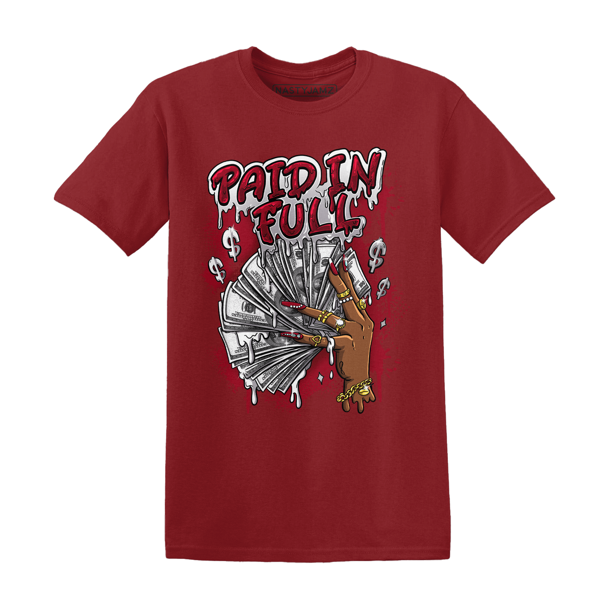 Retro Red Taxi 12s T Shirt Match Paid In Full - NastyJamz