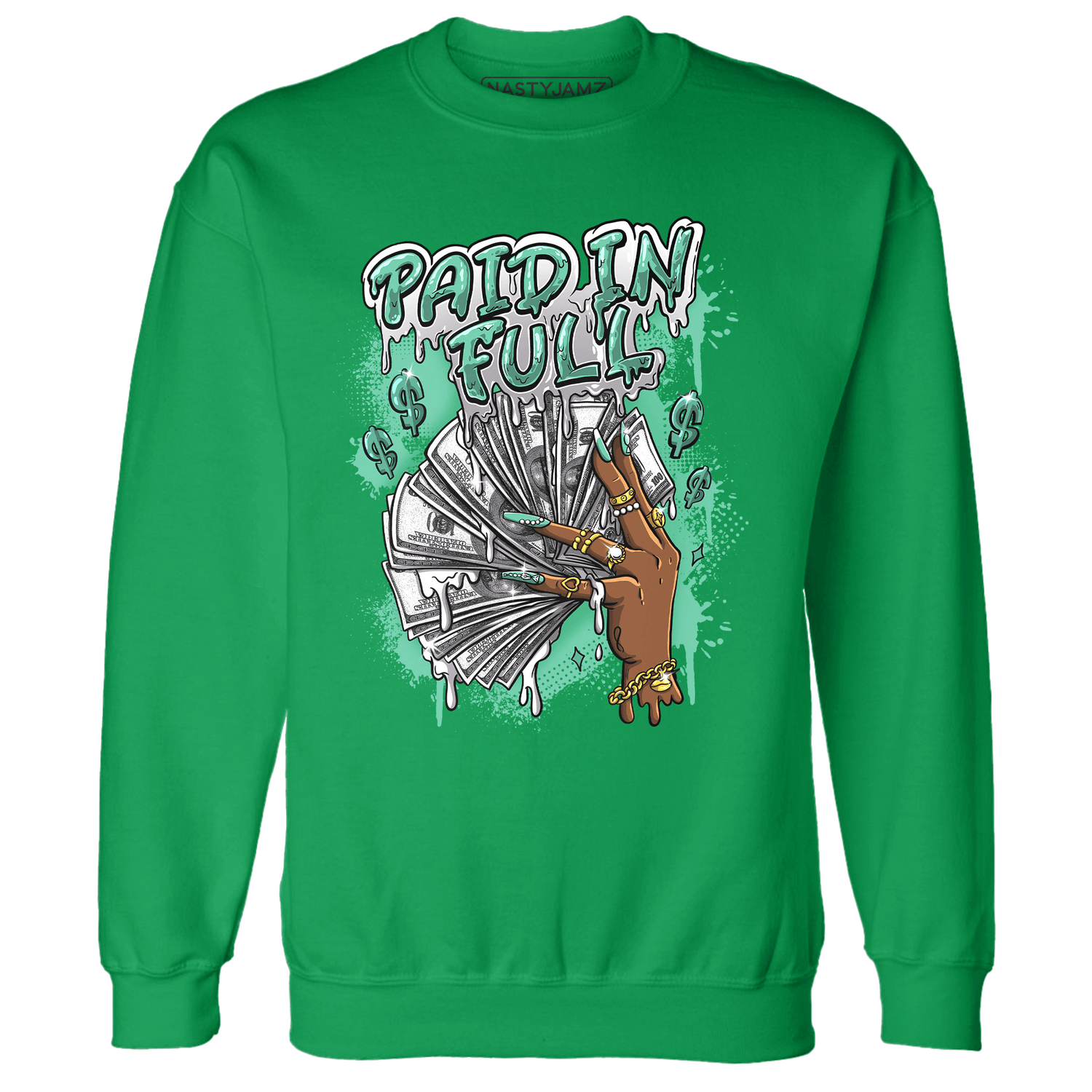 High OG Green Glow 1s Sweatshirt Match Paid In Full - NastyJamz