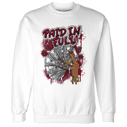 High White Team Red 1s Sweatshirt Match Paid In Full - NastyJamz