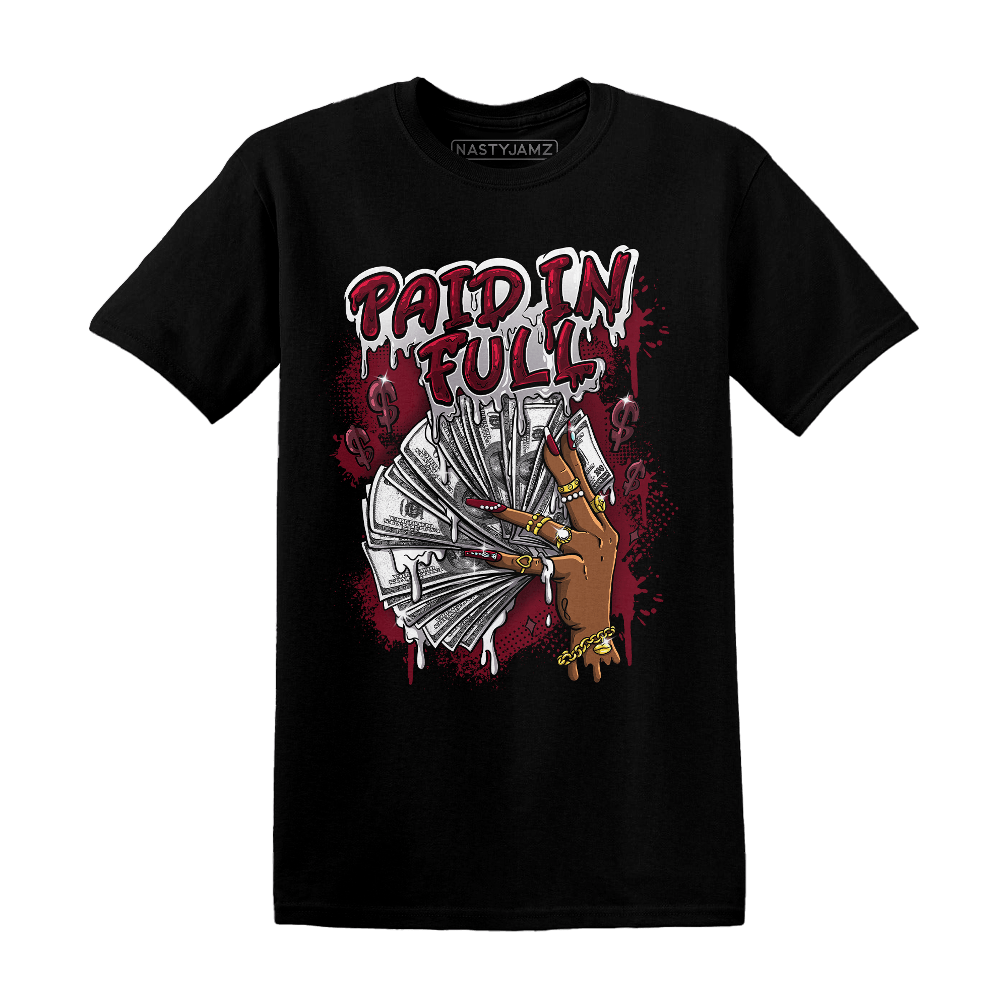 High White Team Red 1s T Shirt Match Paid In Full - NastyJamz