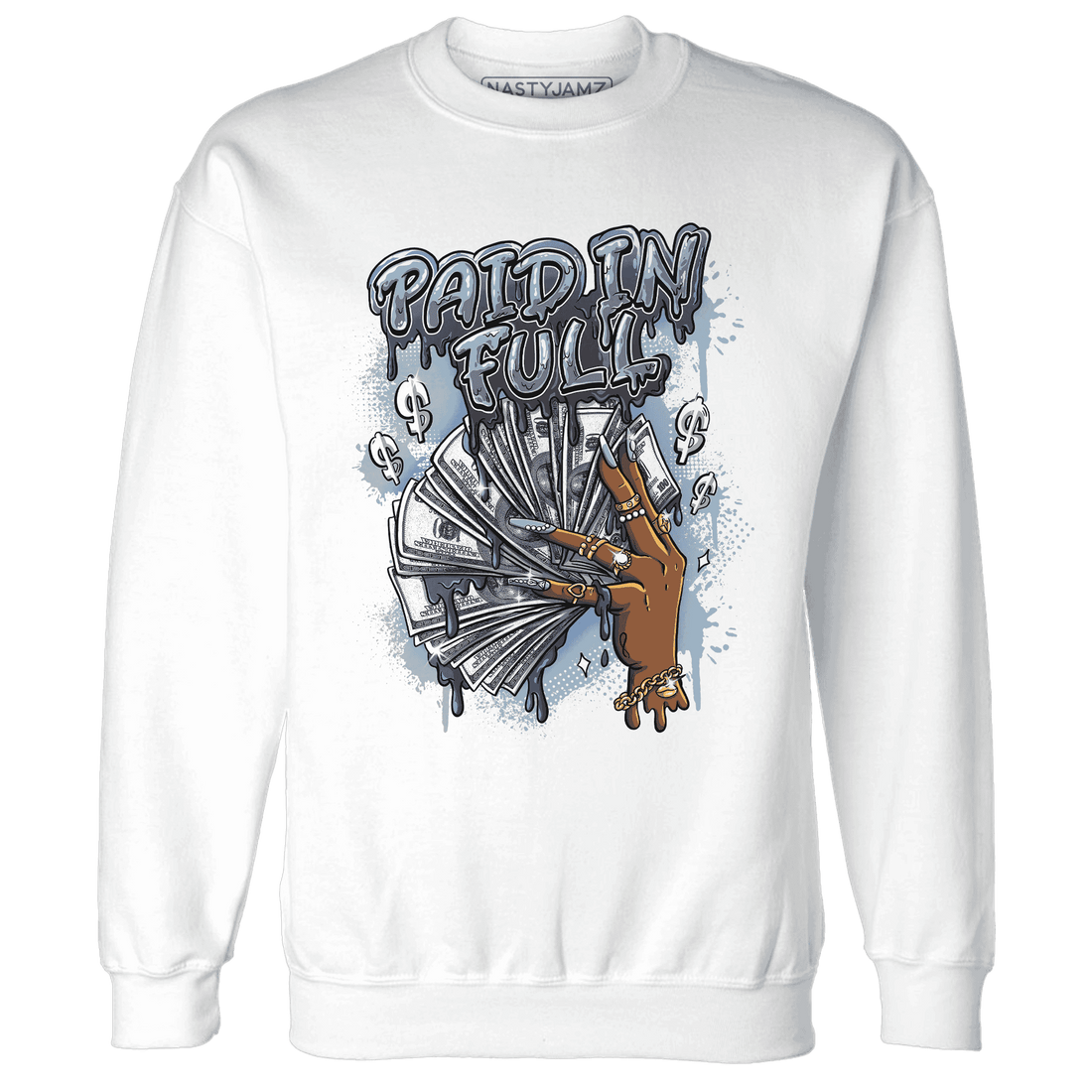 Mid Diffused Blue Grey 1s Sweatshirt Match Paid In Full - NastyJamz