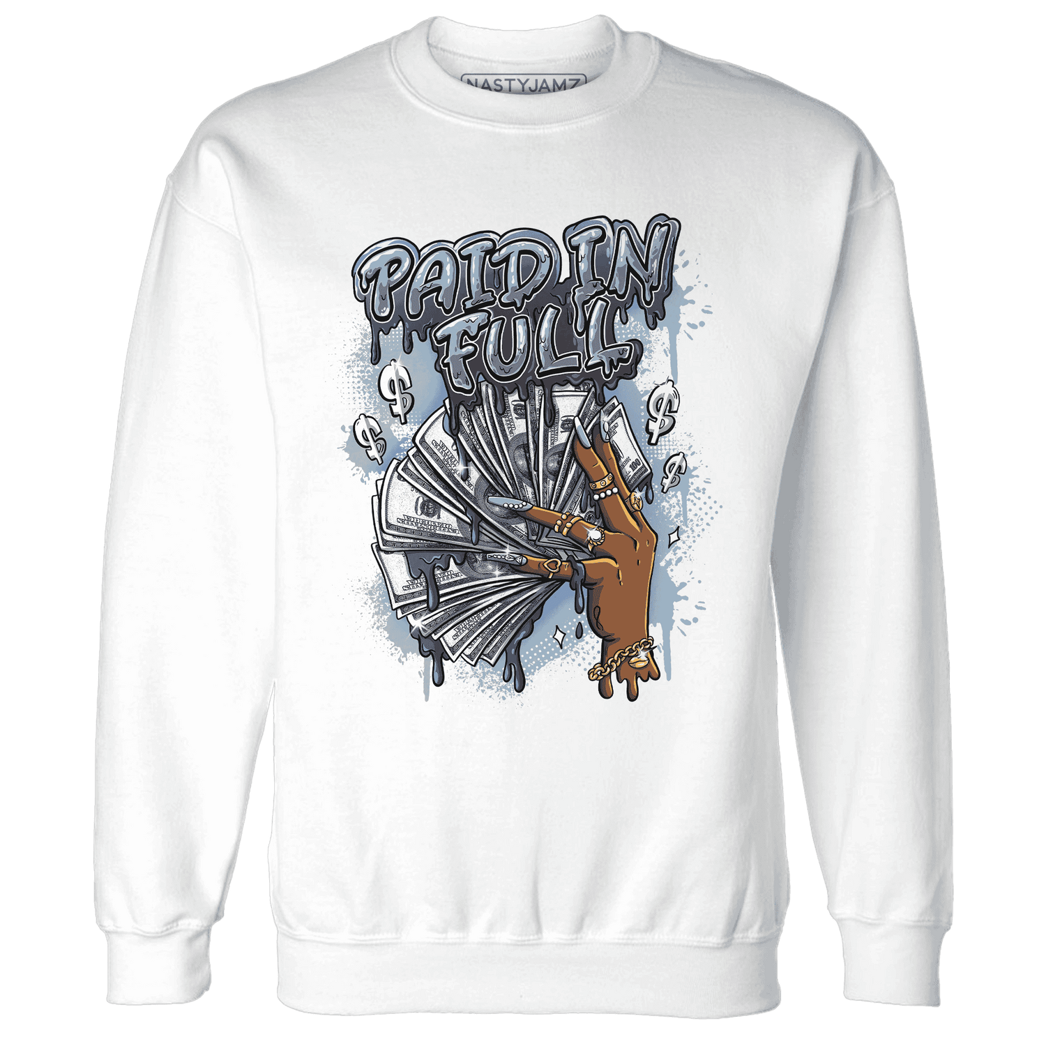 Mid Diffused Blue Grey 1s Sweatshirt Match Paid In Full - NastyJamz