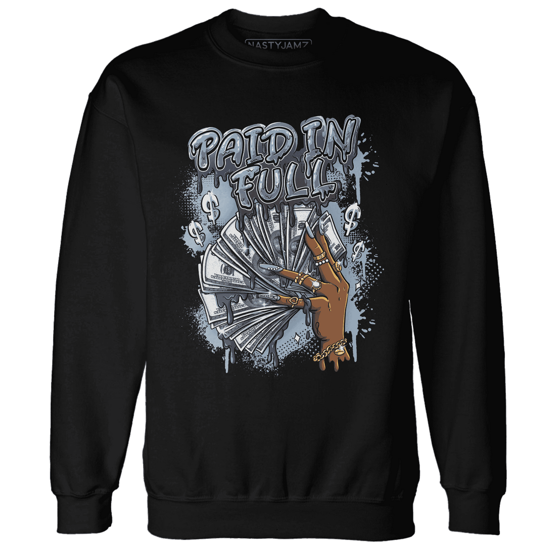 Mid Diffused Blue Grey 1s Sweatshirt Match Paid In Full - NastyJamz
