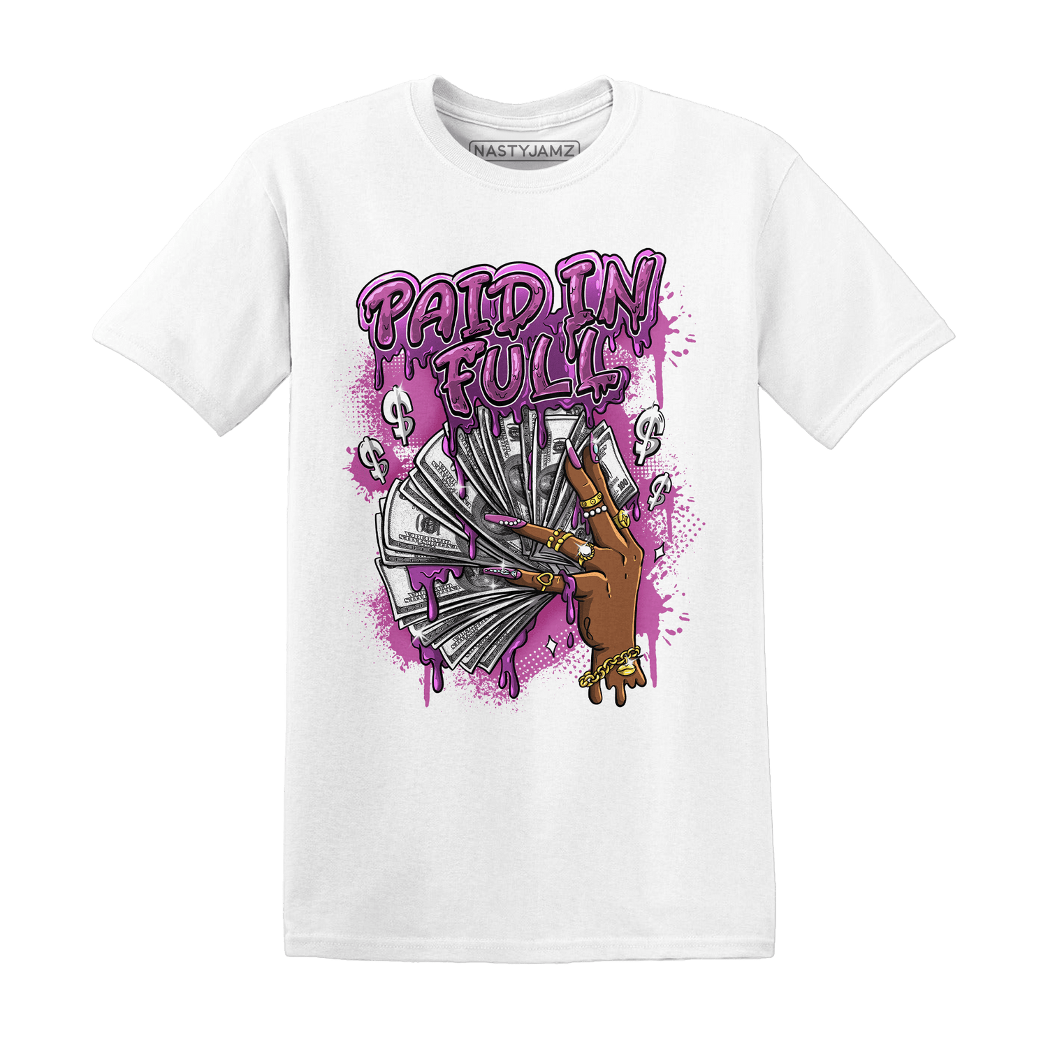 GS Hyper Violet 4s T Shirt Match Paid In Full - NastyJamz