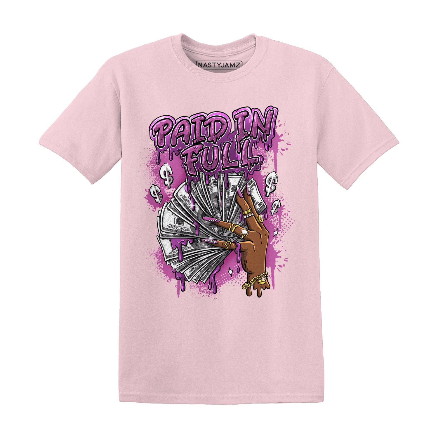 GS Hyper Violet 4s T Shirt Match Paid In Full - NastyJamz