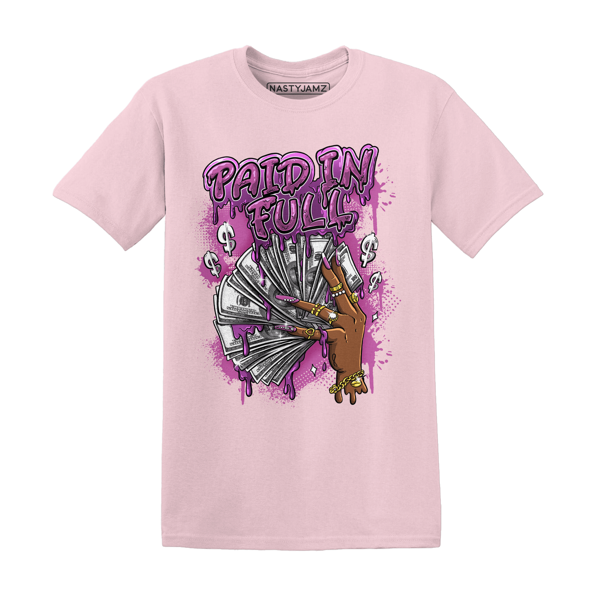 GS Hyper Violet 4s T Shirt Match Paid In Full - NastyJamz