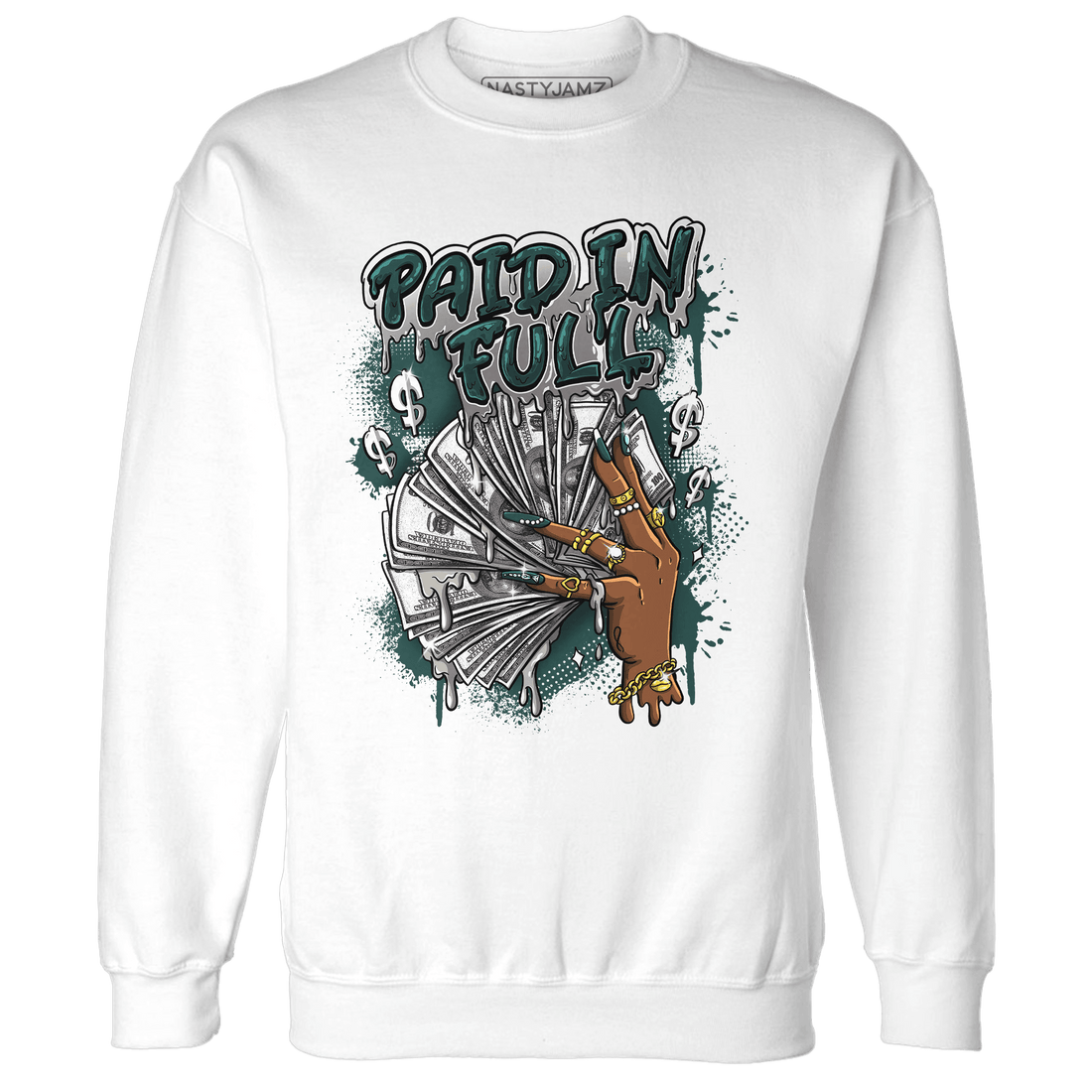 Oxidized Green 4s Sweatshirt Match Paid In Full - NastyJamz