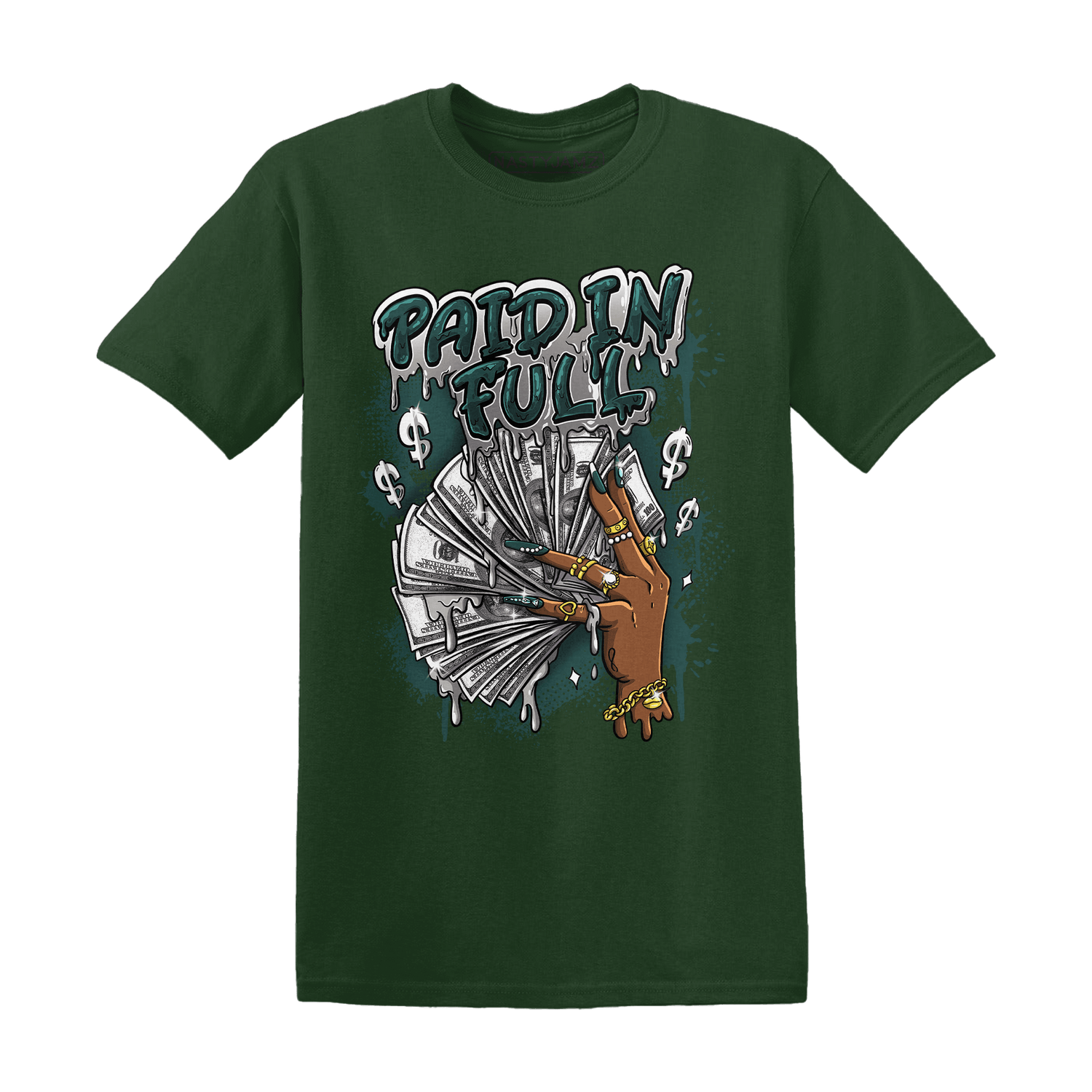 Oxidized Green 4s T Shirt Match Paid In Full - NastyJamz