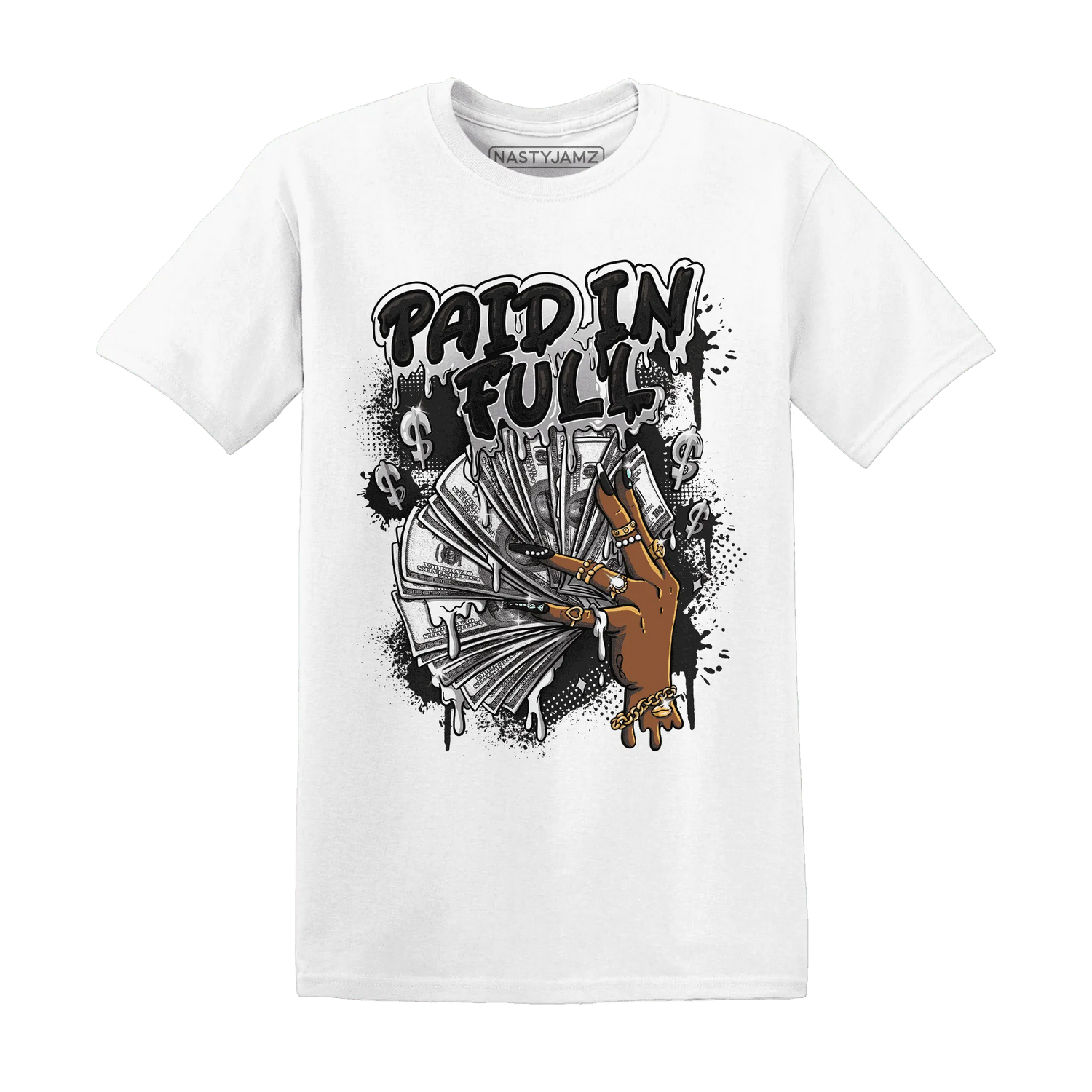 White-Thunder-4s-T-Shirt-Match-Paid-In-Full