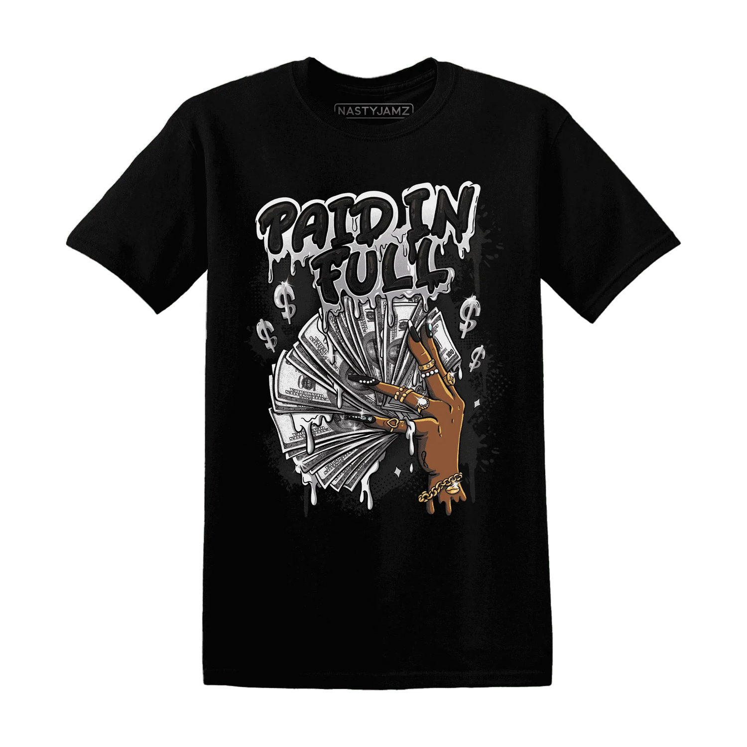 White-Thunder-4s-T-Shirt-Match-Paid-In-Full