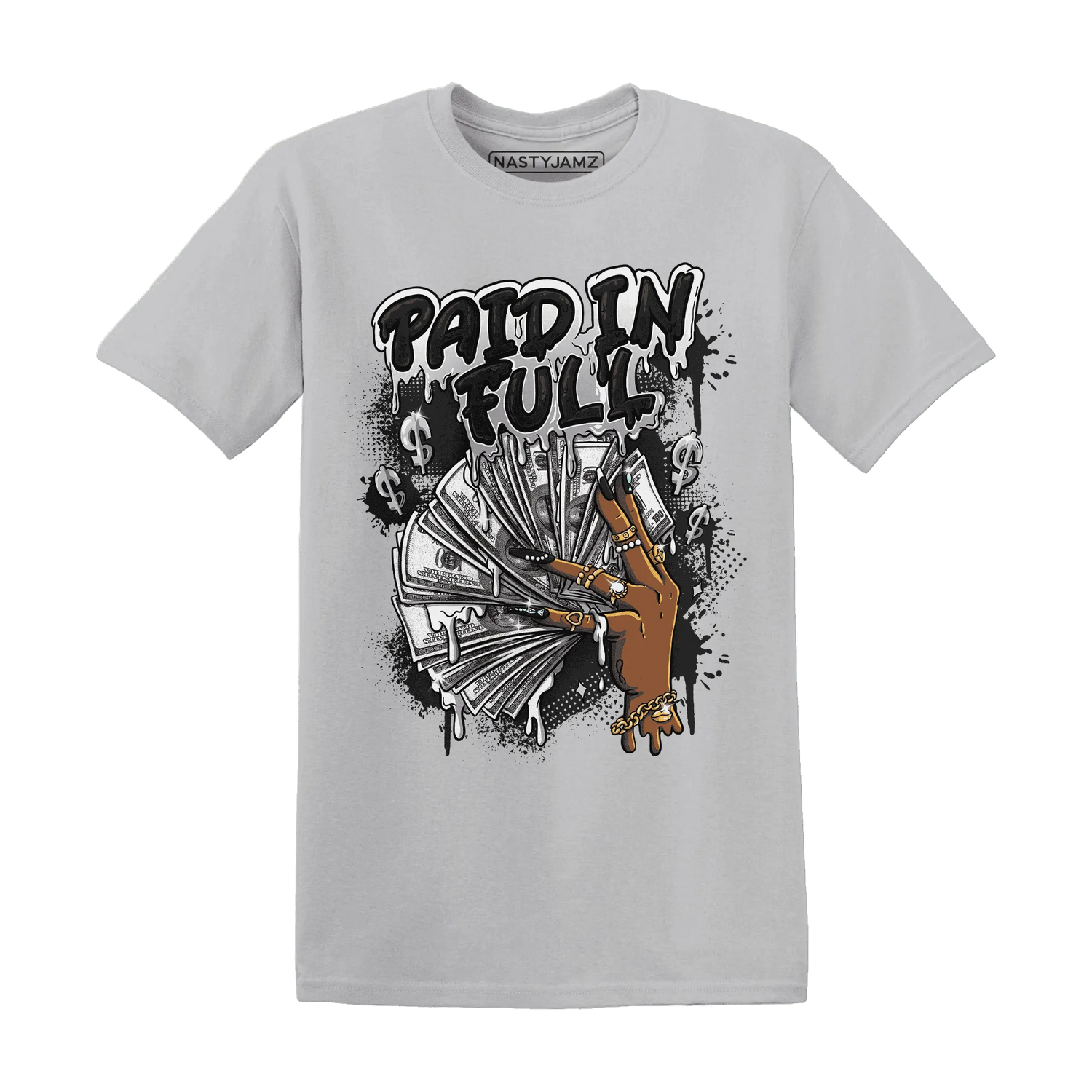 White-Thunder-4s-T-Shirt-Match-Paid-In-Full