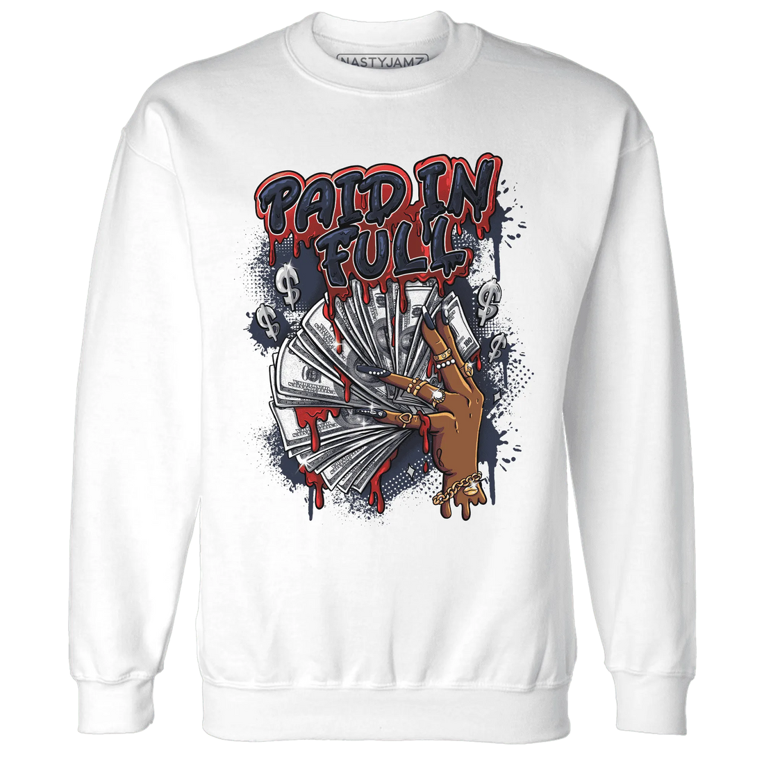 White-Navy-6s-Sweatshirt-Match-Paid-In-Full