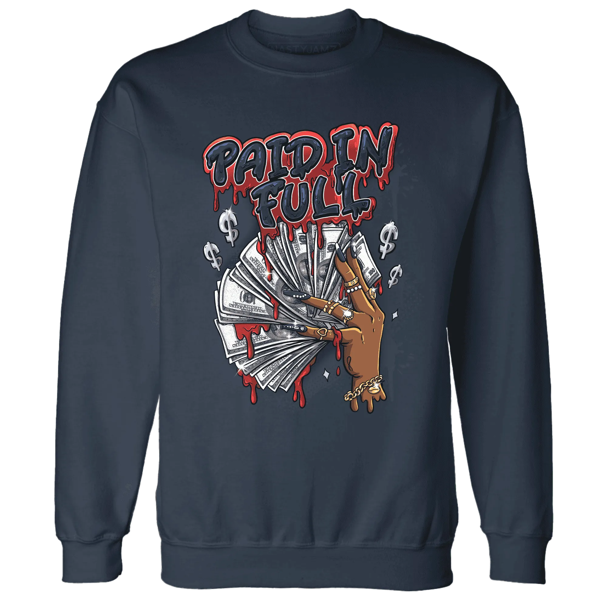 White-Navy-6s-Sweatshirt-Match-Paid-In-Full