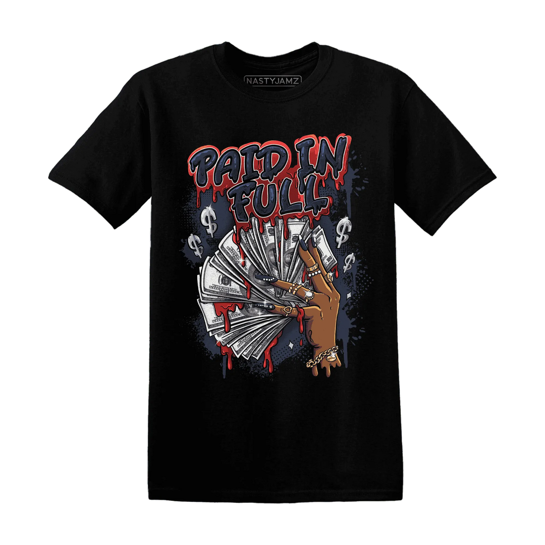 White-Navy-6s-T-Shirt-Match-Paid-In-Full