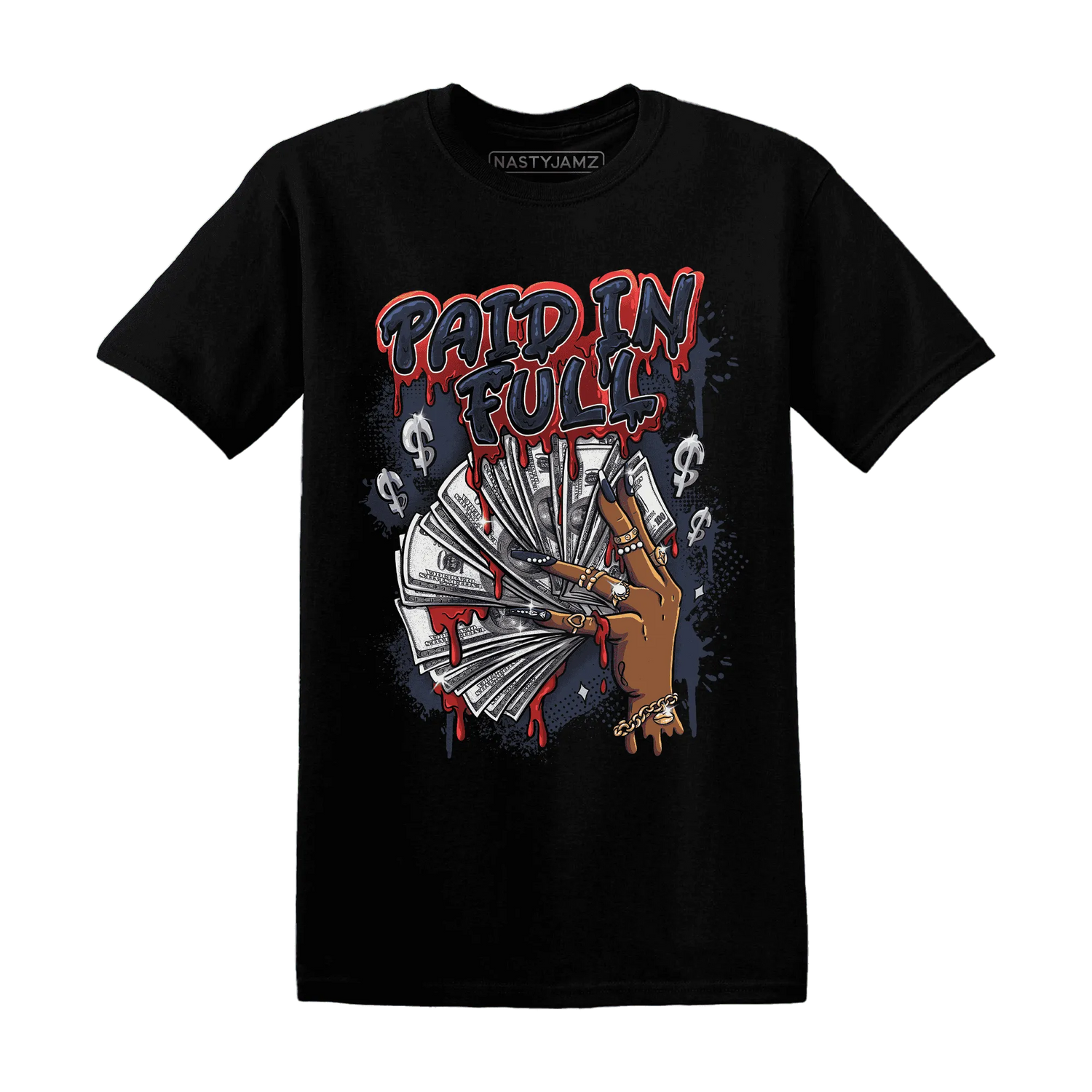 White-Navy-6s-T-Shirt-Match-Paid-In-Full